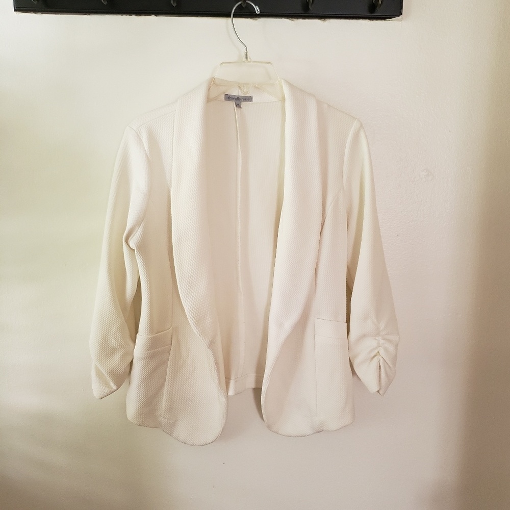 Charlotte Russe soft white stretchy blazer
